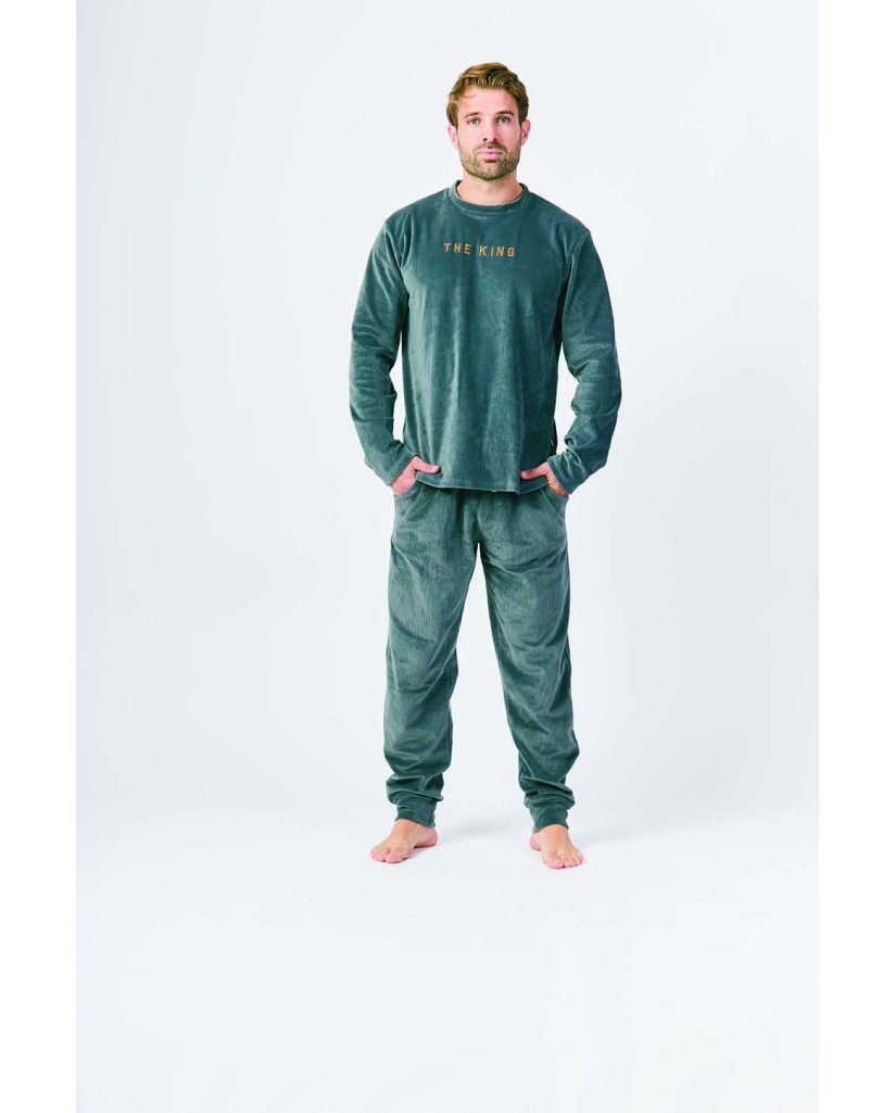 XJG_FP5053 Pijama terciopelo hombre The king