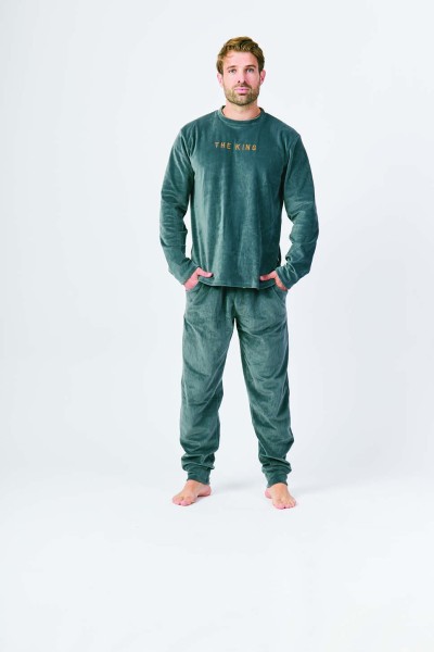 XJG_FP5053 Pijama terciopelo hombre The king