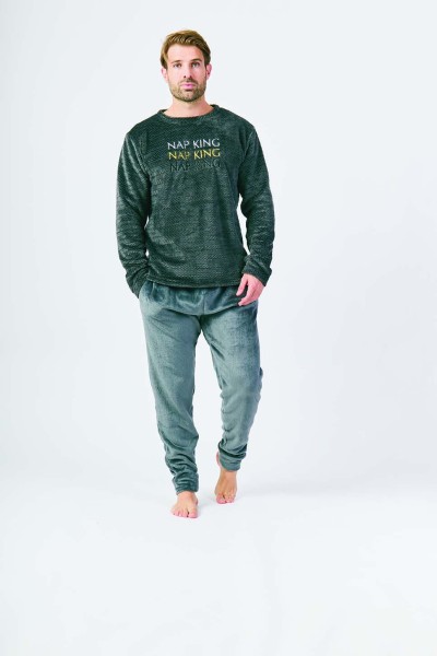 XJG_FP5068 Pijama coralina hombre Nap King