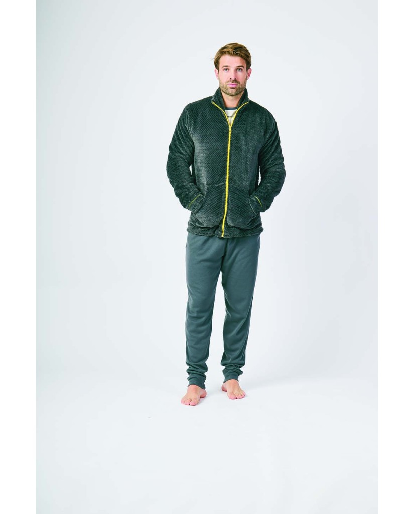 XJG_FP5086 Bata corta hombre coralina verde