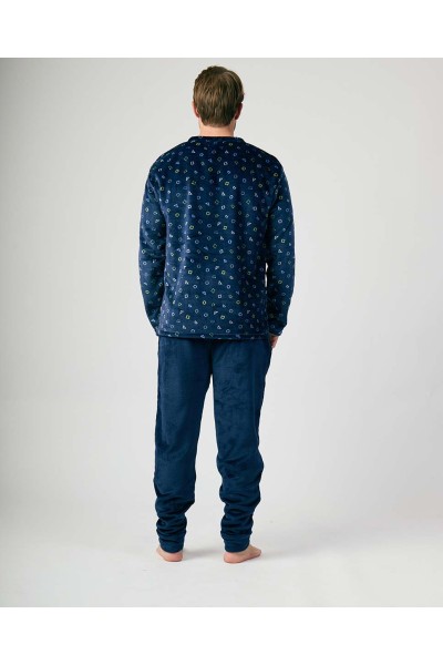XJG_FP5168 Pijama coralina hombre marino geométrico