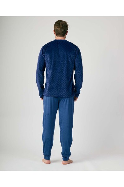 XJG_FP5253 Pijama terciopelo hombre Live to Ride