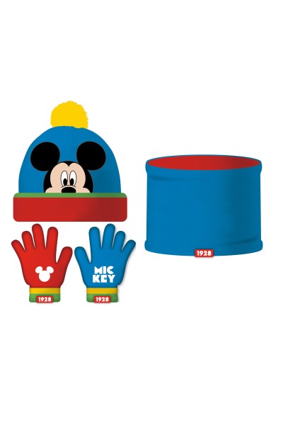 WD17380 MICKEY - SET GORRO, BRAGA Y GUANTES