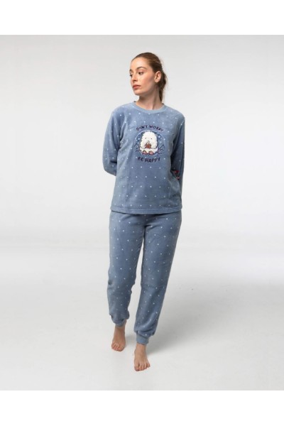 D655 PIJAMA CORALINA MUJER 'DON'T WORRY BE HAPPY'