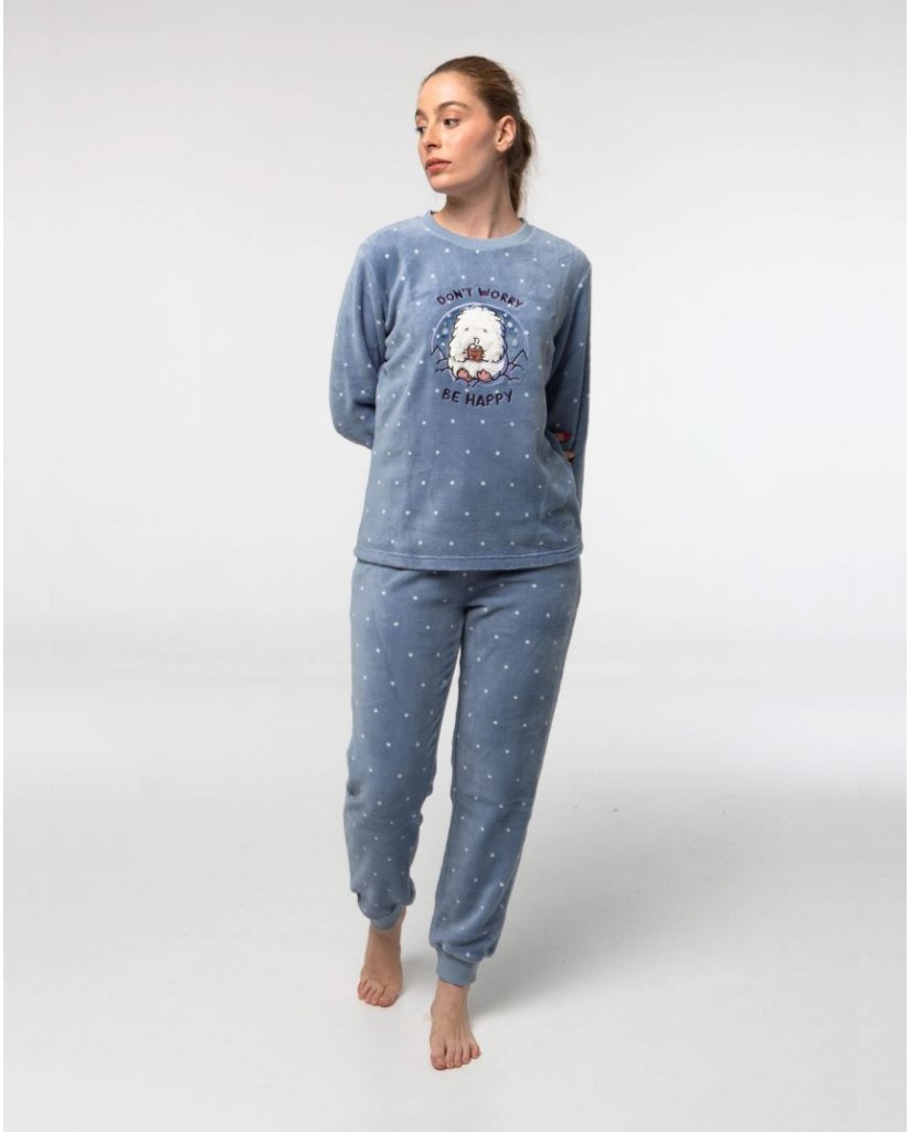 D655 PIJAMA CORALINA MUJER 'DON'T WORRY BE HAPPY'