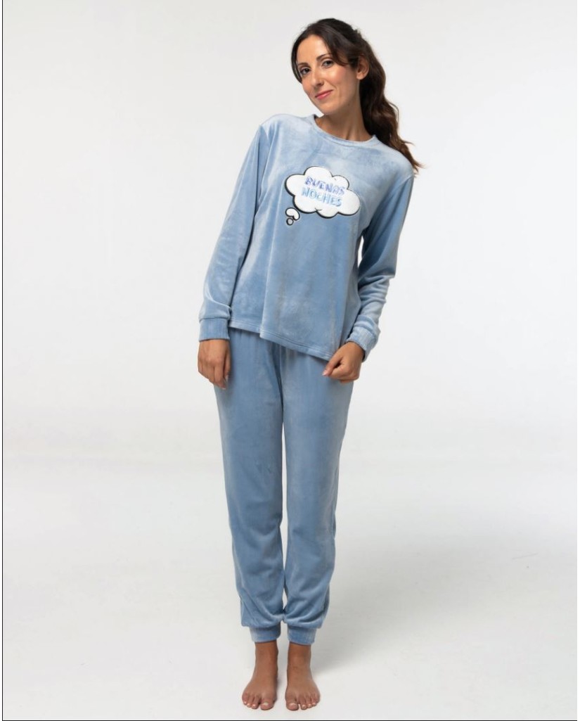MV09 PIJAMA MICROVELOUR MUJER- BUENAS NOCHES