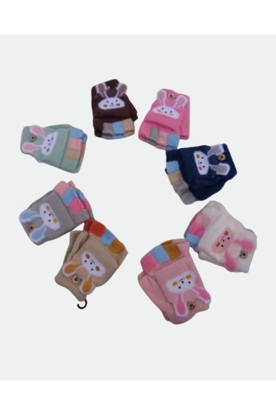 ED-042 GUANTES INFANTILES CONVERTIBLES CONEJO