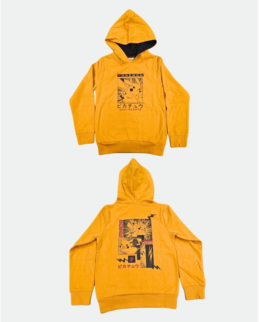 NW1112 Sudadera naranja Pikachu con capucha