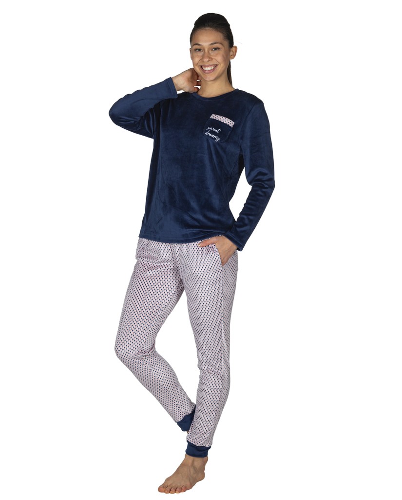 EP0505_Pijama mujer invierno terciopelo 'Sweet Dreams' Javier