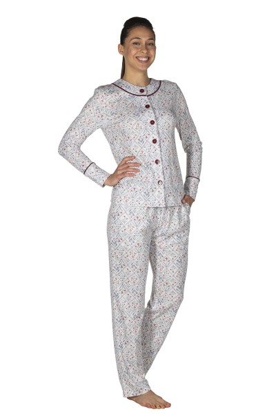 EP0400 Pijama mujer botones flores Javier Golmar