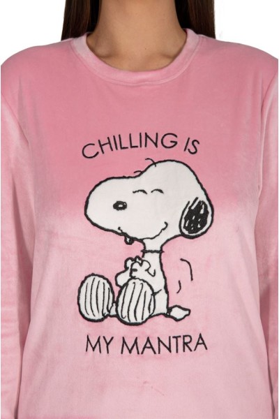 DP2006 Pijama mujer coralina Snoopy rosa Javier Golmar