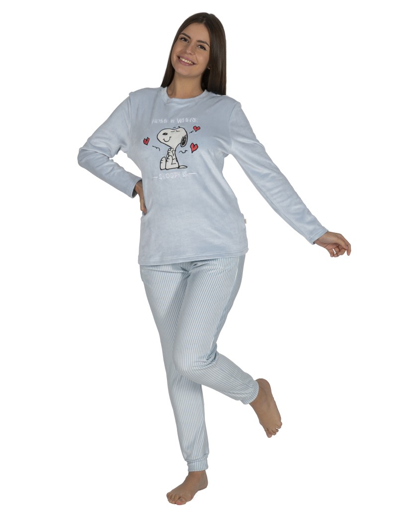 DP2005 Pijama mujer coralina azul Snoopy Javier Golmar