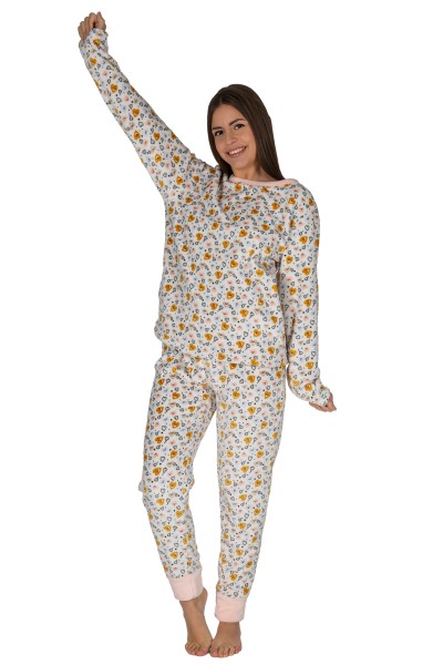 DP0810 Pijama mujer coralina corazones ositos Javier Golmar
