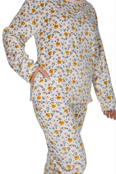 DP0810 Pijama mujer coralina corazones ositos Javier Golmar