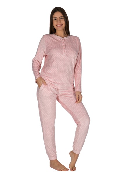 DP0405 Pijama mujer terciopelo rosa Javier Golmar