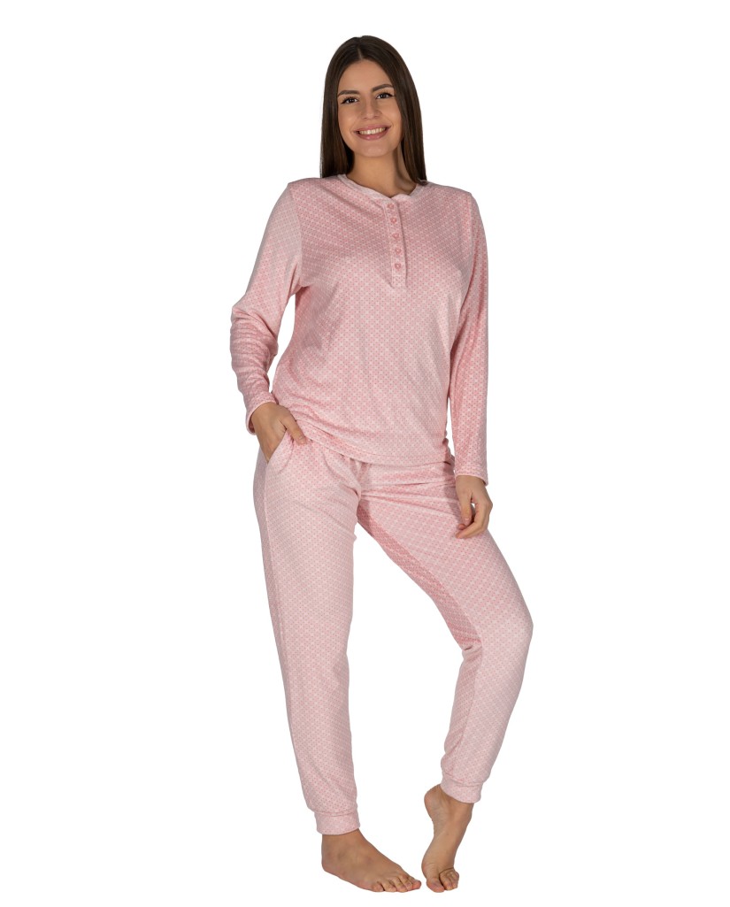 DP0405 Pijama mujer terciopelo rosa Javier Golmar
