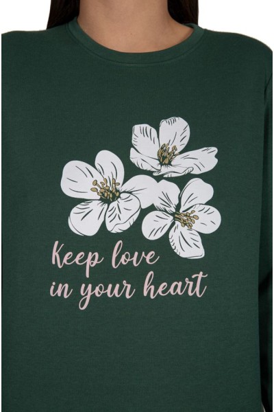 DP0401 Pijama mujer flores verde Javier Golmar