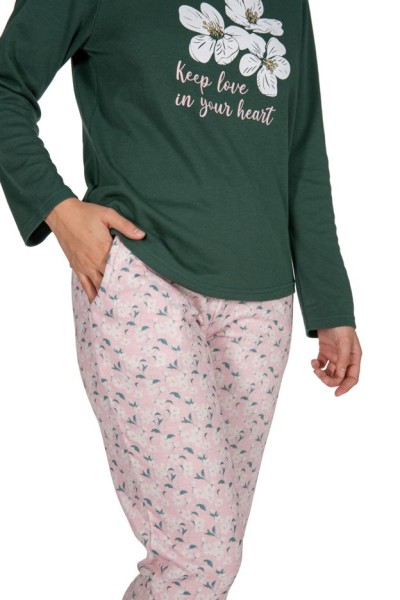 DP0401 Pijama mujer flores verde Javier Golmar