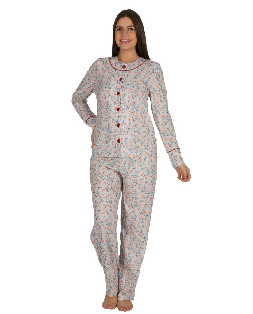 DP0200 Pijama mujer camisero flores Javier Golmar