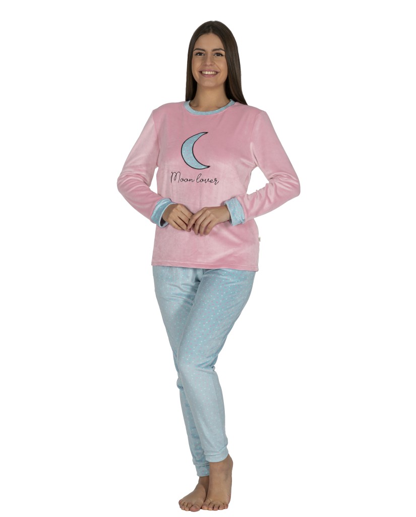 DP0105 Pijama mujer terciopelo "Moon lovers" Javier Golmar