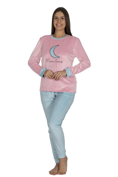DP0105 Pijama mujer terciopelo "Moon lovers" Javier Golmar