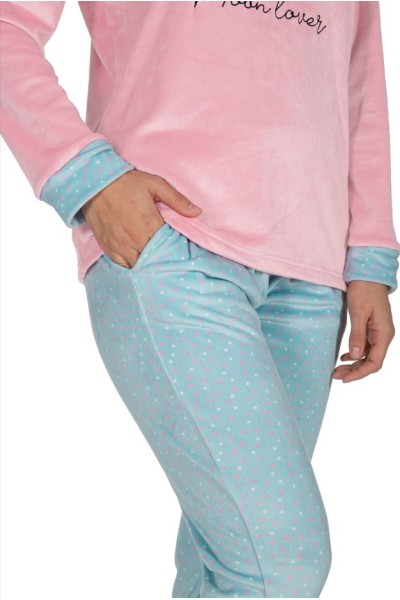 DP0105 Pijama mujer terciopelo "Moon lovers" Javier Golmar