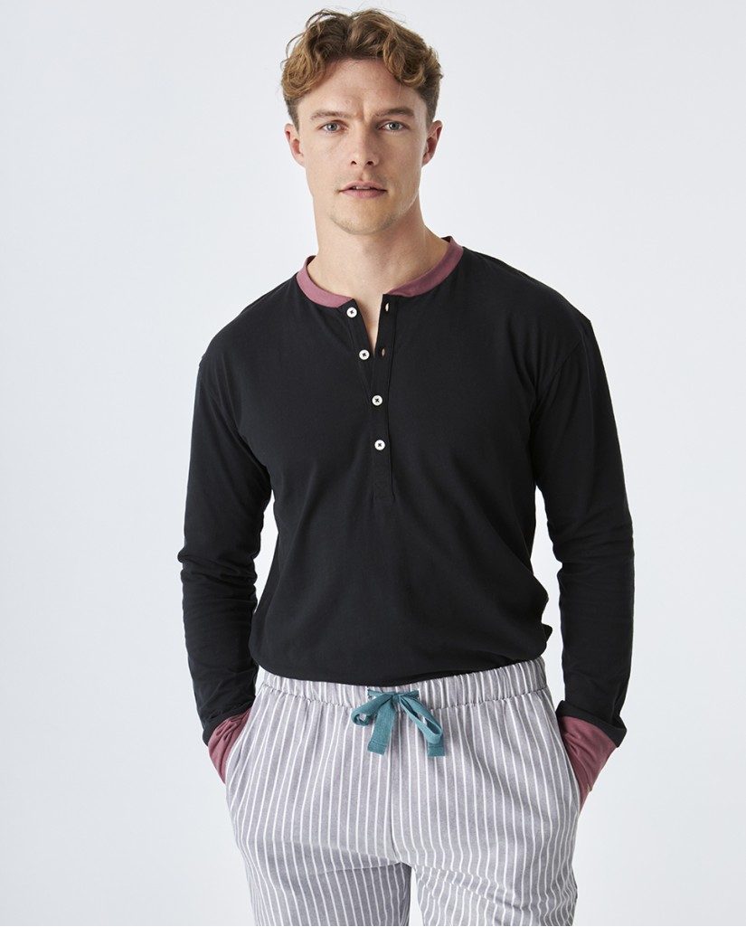 EP6301 Pijama hombre invierno negro y gris J&J Brothers