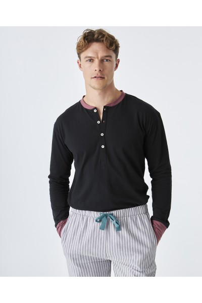 EP6301 Pijama hombre invierno negro y gris J&J Brothers