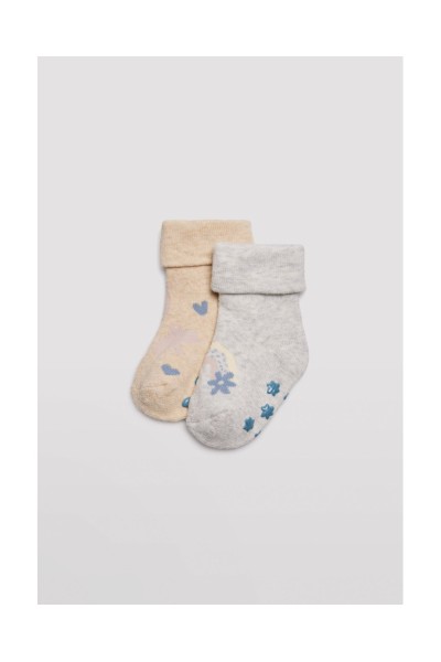 52842 Pack dos calcetines bebé térmicos antideslizante
