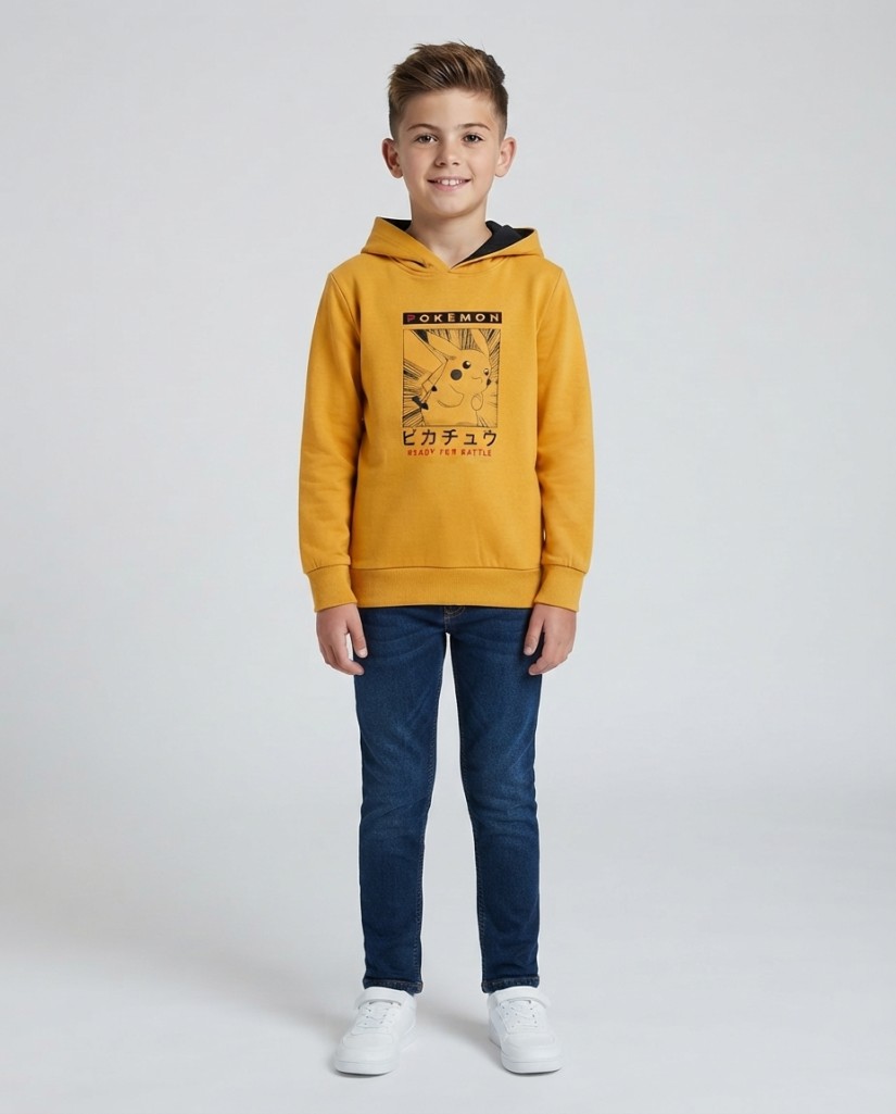 NW1112 Sudadera naranja Pikachu con capucha
