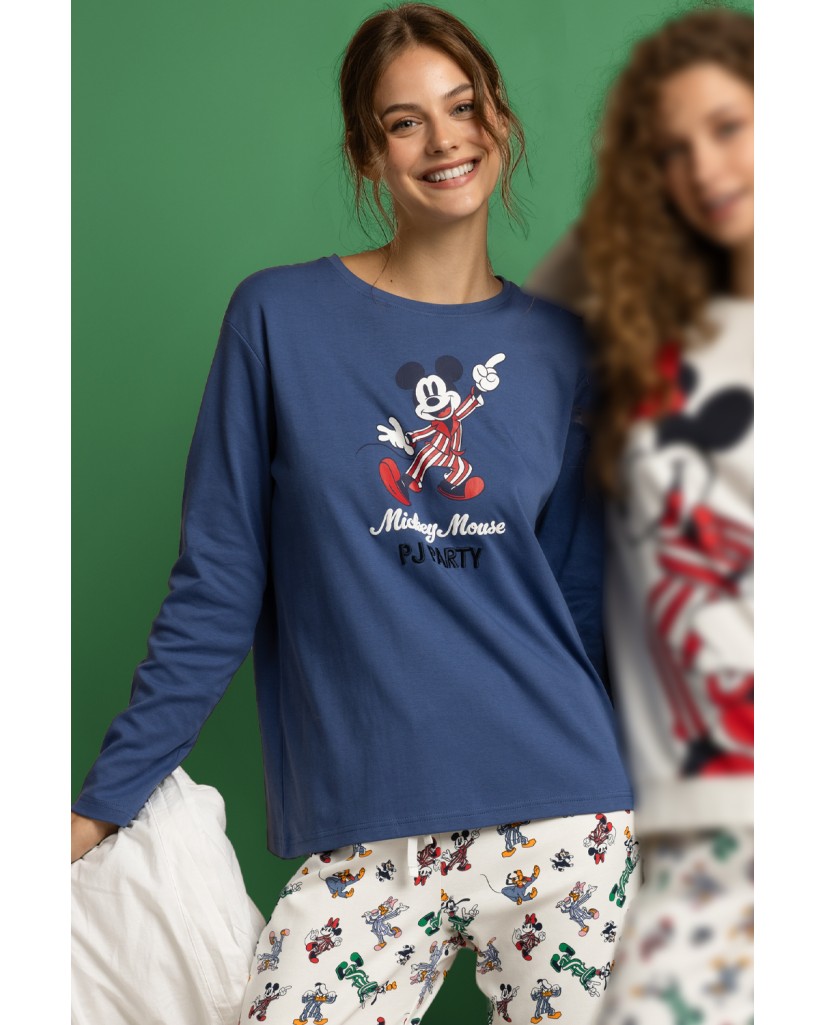 64324-0 Pijama mujer manga largo Mickey Party