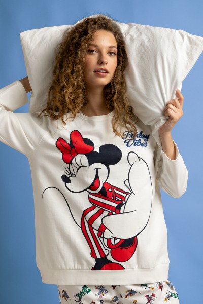 64665-0 Pijama mujer manga larga Minnie Friday Vibes