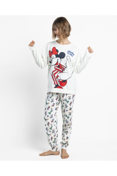 64665-0 Pijama mujer manga larga Minnie Friday Vibes
