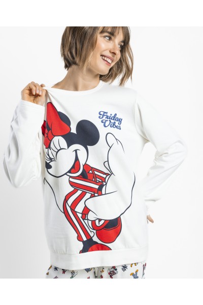 64665-0 Pijama mujer manga larga Minnie Friday Vibes