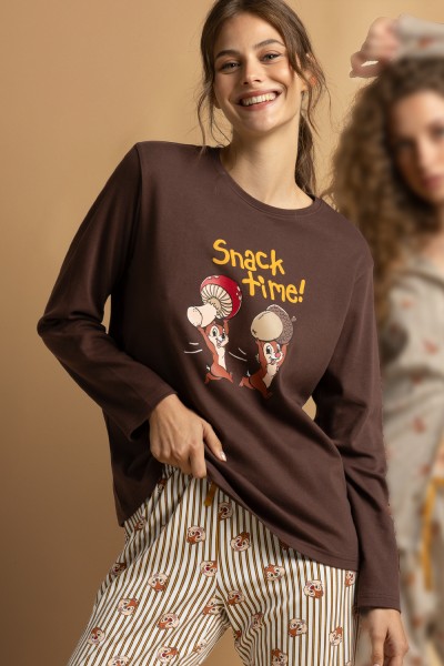 64314-0 Pijama mujer manga larga Snack Time