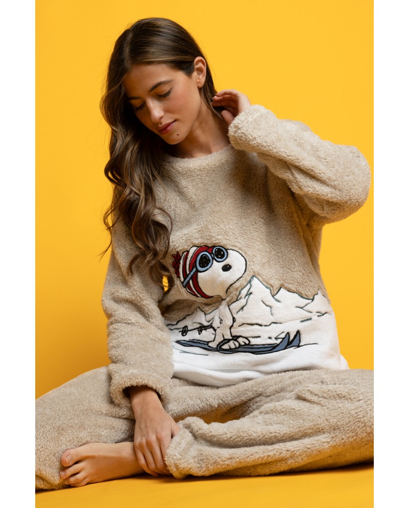 64992-0 Pijama mujer manga larga Snoopy Mountain
