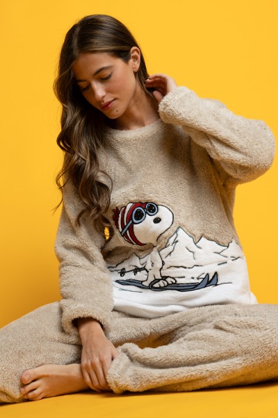 64992-0 Pijama mujer manga larga Snoopy Mountain