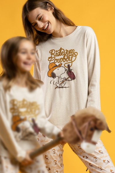64418-0 Pijama mujer manga larga Snoopy Country