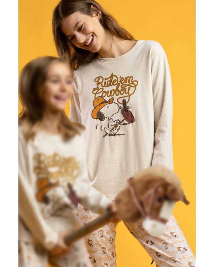 64418-0 Pijama mujer manga larga Snoopy Country