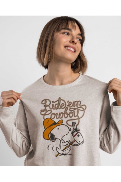 64418-0 Pijama mujer manga larga Snoopy Country