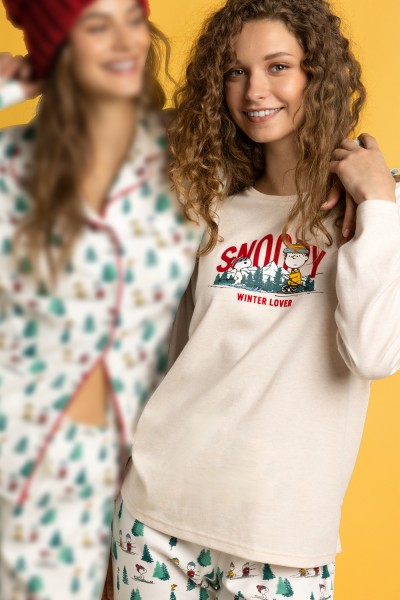 64990-0 Pijama mujer manga larga Snoopy Mountain