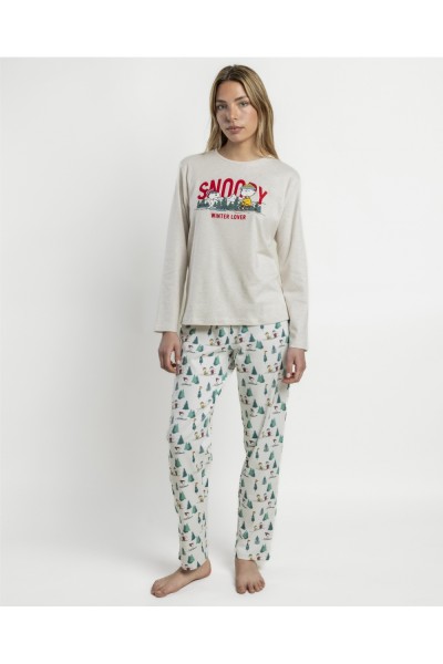 64990-0 Pijama mujer manga larga Snoopy Mountain