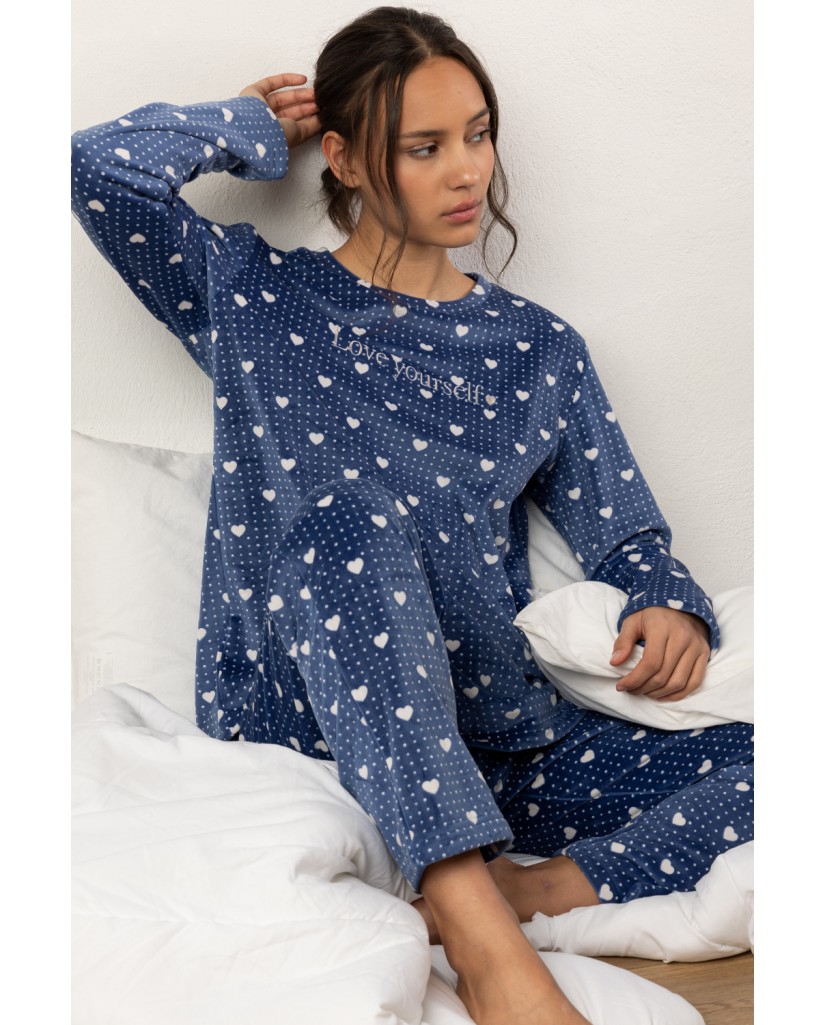 64602-0 Pijama mujer manga larga Velvet