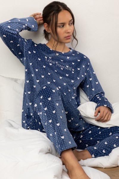 64602-0 Pijama mujer manga larga Velvet