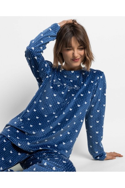64602-0 Pijama mujer manga larga Velvet