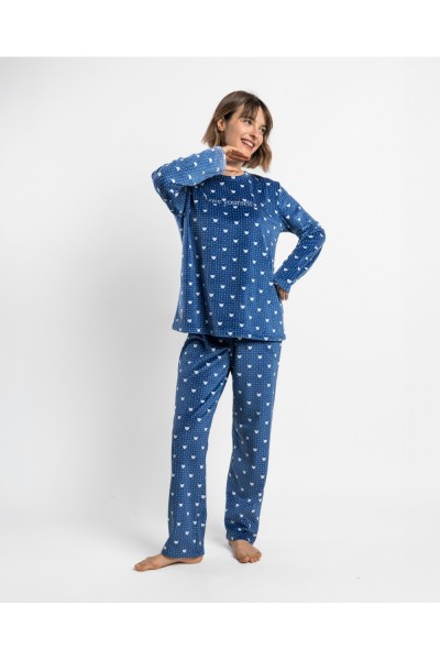 64602-0 Pijama mujer manga larga Velvet