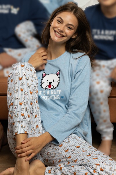 64598-0 Pijama mujer manga larga Ruff Morning