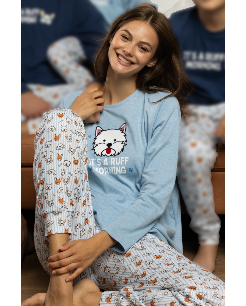 64598-0 Pijama mujer manga larga Ruff Morning