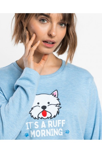 64598-0 Pijama mujer manga larga Ruff Morning