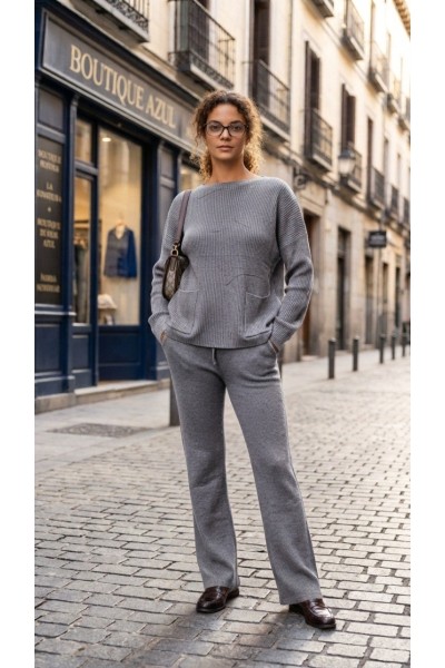 C8996 Conjunto punto mujer canalé